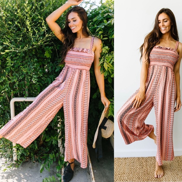 Boho Smocked Jumpsuit - Picture 2 of 2